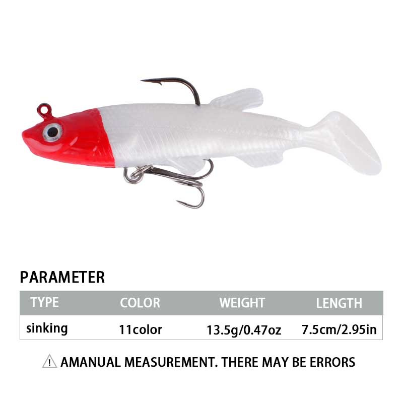 Sunflower Lead Soft Lure 7.5cm 13.5g Pre-rigged Paddle Tail Swimbait thumb 1