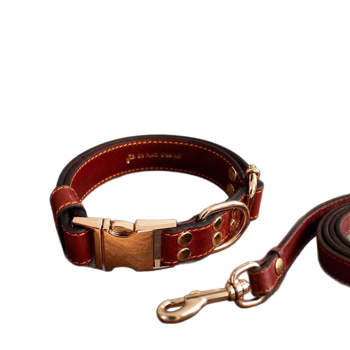 Sunflower Top Grain Cowhide Buckle Dog Collar, Wear Resistant Anti-Choking Pet Collar