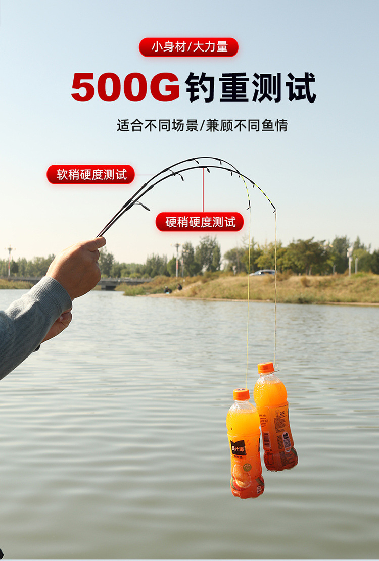 Sunflower Carbon Ice Fishing Rod 60cm, Double Tip Winter Ice Rod, 2 Sections Portable Short Lure Rod thumb 8