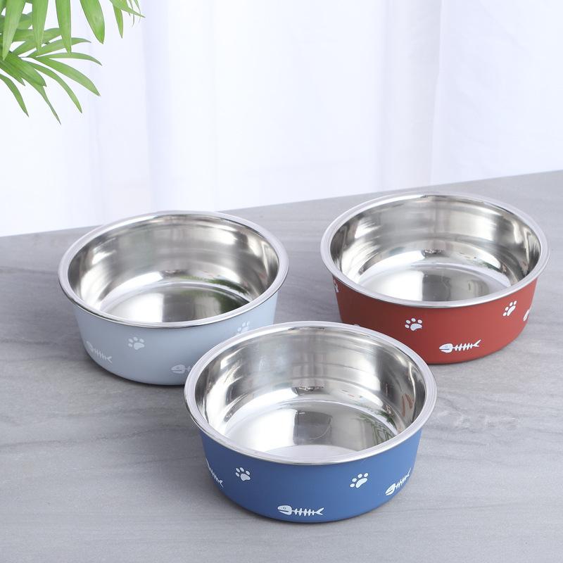 Sunflower Non-Slip Stainless Steel Dog Bowl, Nordic Printed Pet Feeding Bowl thumb 4