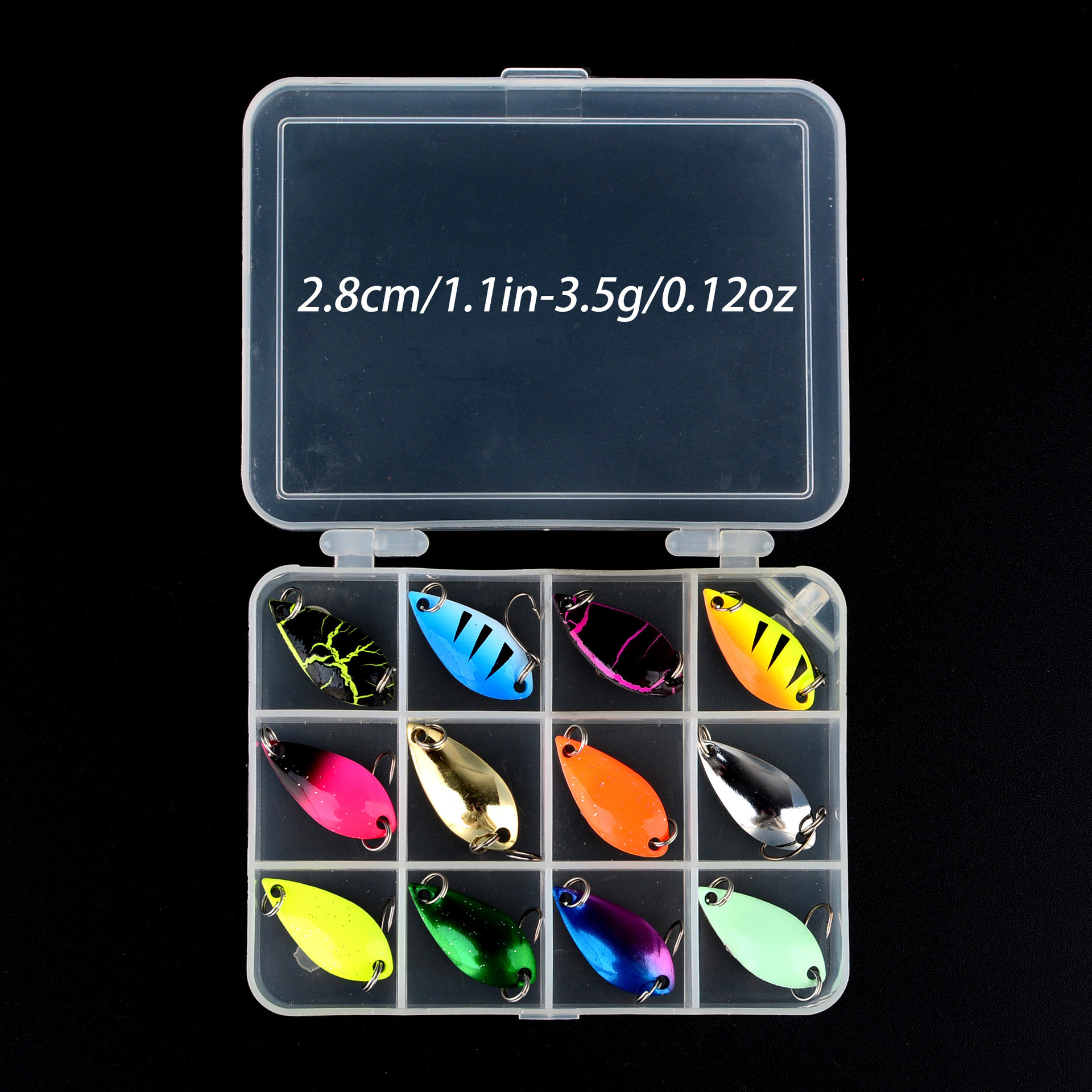 Sunflower Metal Spoon Lures 12 Colors Boxed Casting Fishing Lures For Trout Bass White Fish thumb 6
