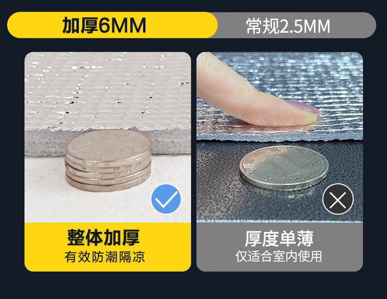 Sunflower 6MM Thick Double-sided Aluminum Foil Camping Mat Moisture Proof Pad thumb 7
