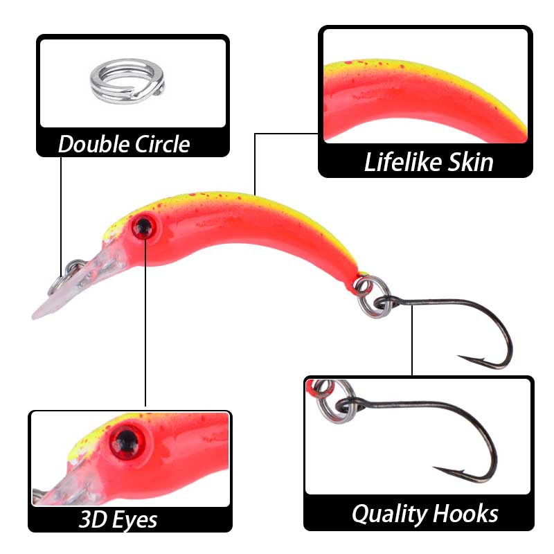 Sunflower Micro Sinking Curved Minnow Lure 4cm 1.2g For Trout & Whitebait thumb 2
