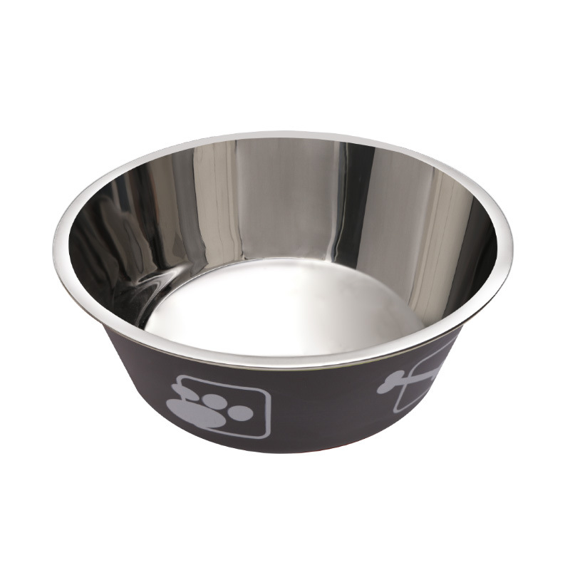 Sunflower Bone Printed Double Layer Non-Slip Stainless Steel Pet Bowl for Dogs & Cats thumb 3