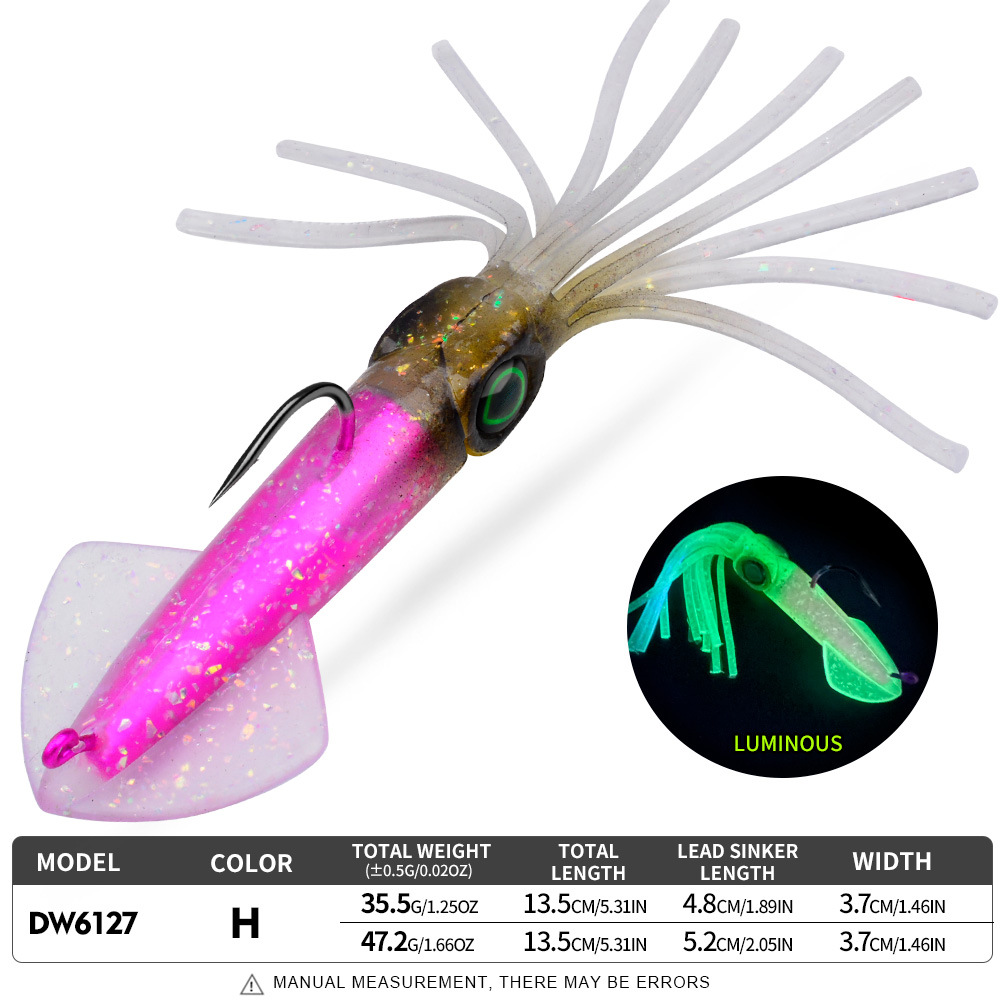 Sunflower Luminous UV Squid Soft Lure DW6127 thumb 12