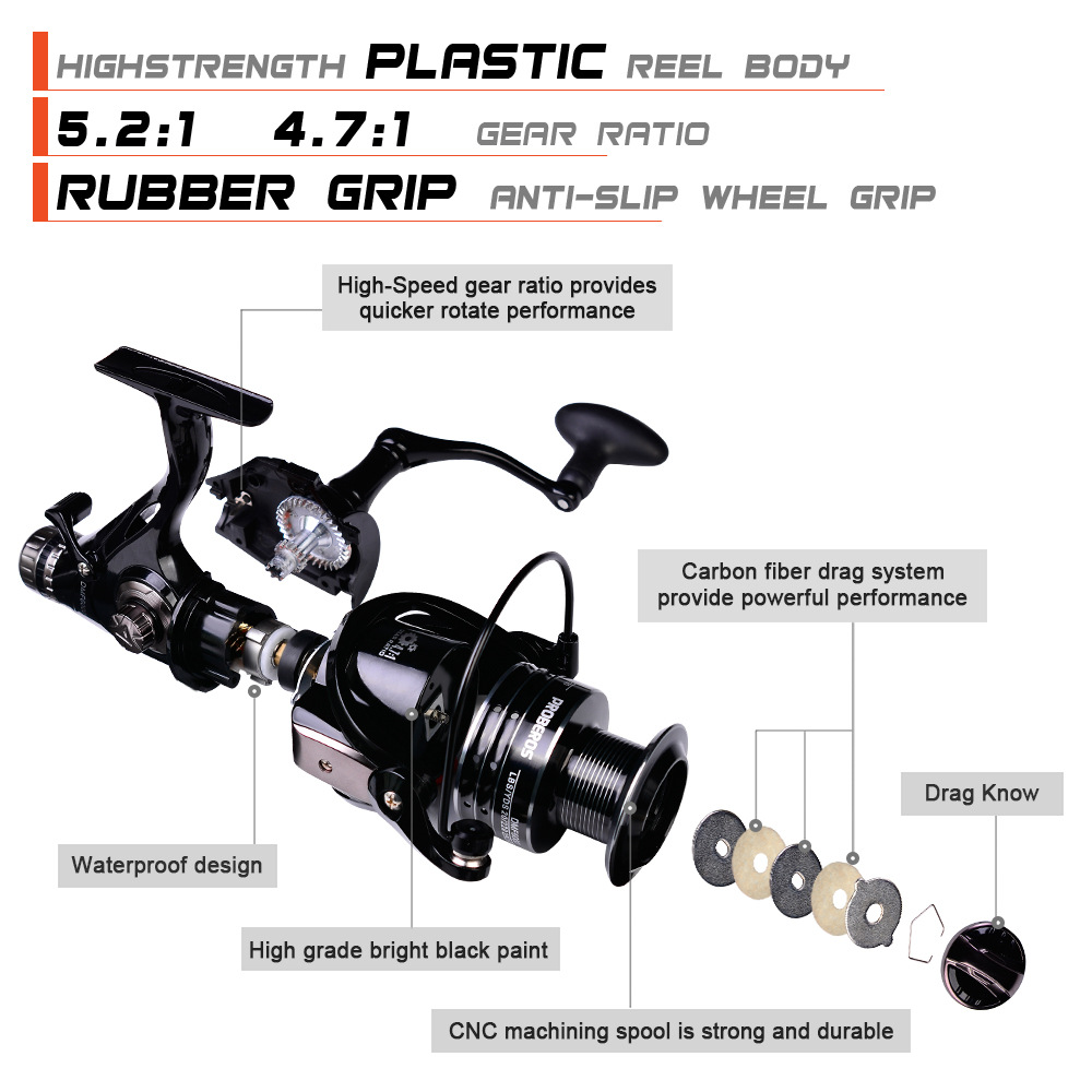 Sunflower DMF Series Metal Spinning Fishing Reel, 3000/4000/5000/6000 Model For Saltwater Lure Fishing thumb 4