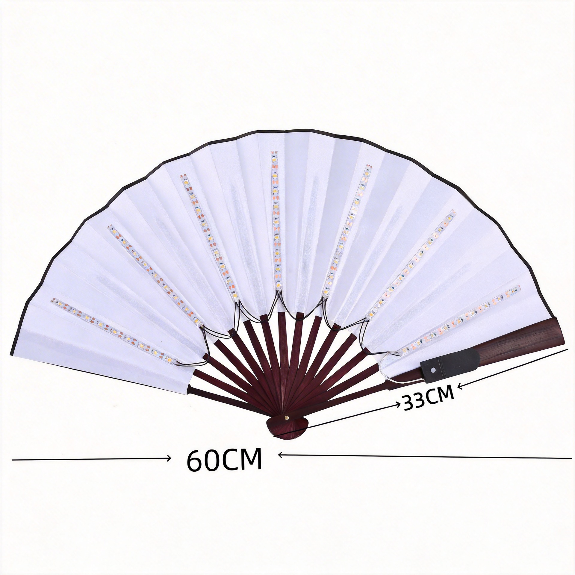 Sunflower 10 Inch LED Light Up Folding Fan, 3 Modes Luminous Glow Fan For Bar Nightclub Rave Disco Stage Performance Party Atmosphere Prop With Battery