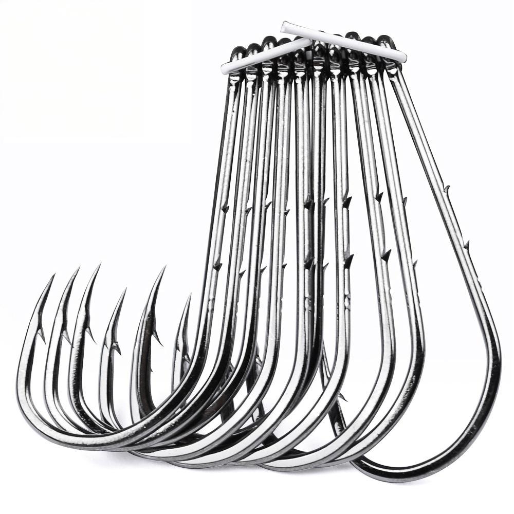 Sunflower 92247X Stainless Steel Barbed Single Fishing Hooks Sea Angling Hooks Sizes 1#-6# & 1/0#-6/0#