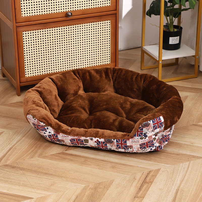 Thick Raised Rim Printed Pet Sofa Bed thumb 1