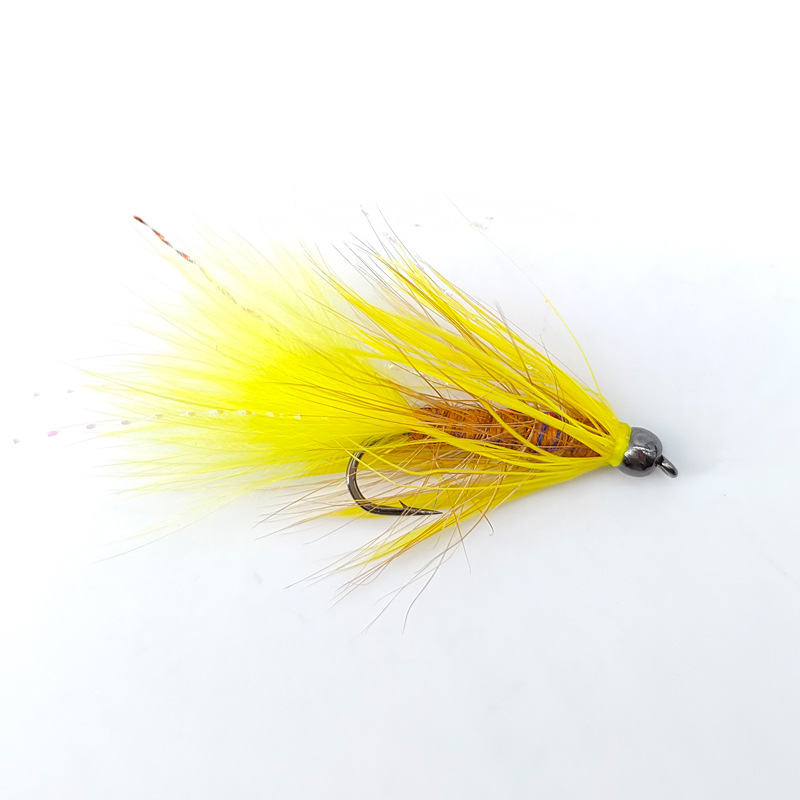 Sunflower Power Mynah Streamer Fly Fishing Flies, Hand Tied Feather Artificial Streamer Lure for Trout, Bass Freshwater Fly Fishing thumb 6