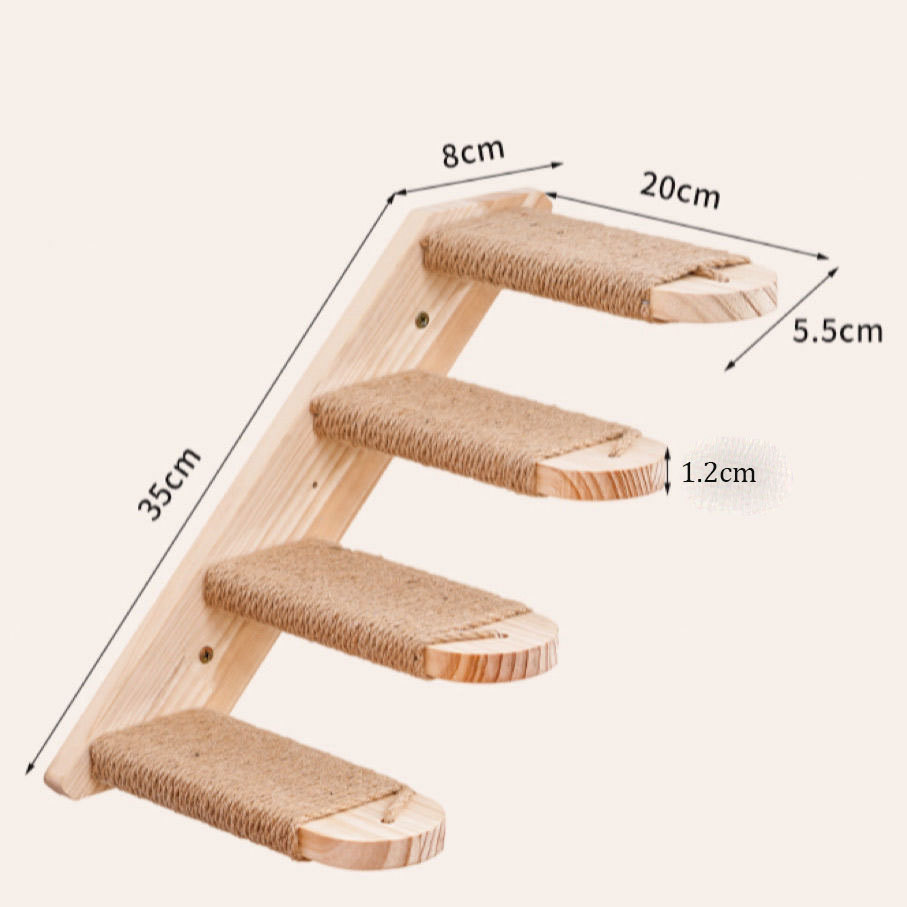Sunflower Wooden Wall Cat Steps & Maze Ball Cat Toy Set thumb 5