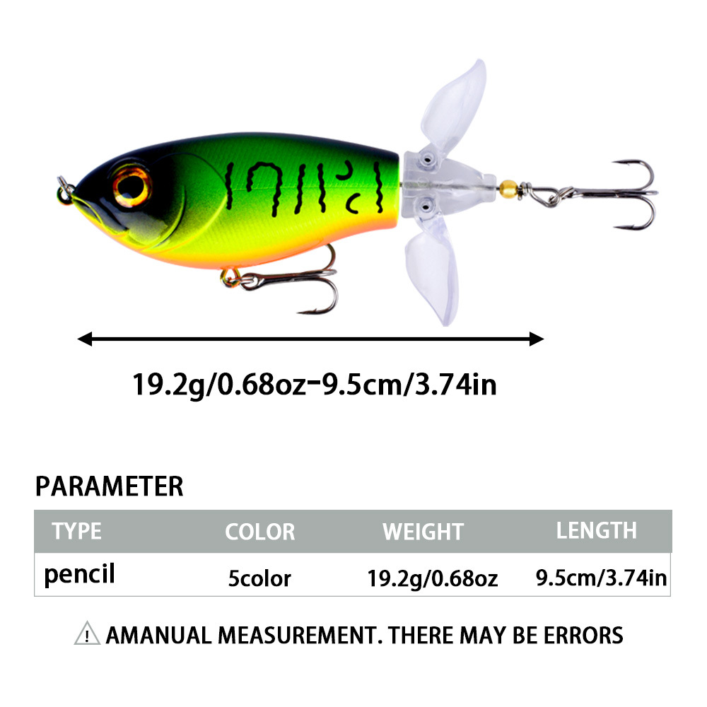 Sunflower Double Propeller Topwater Fishing Lure 9.5cm/19.2g Floating Bait thumb 2