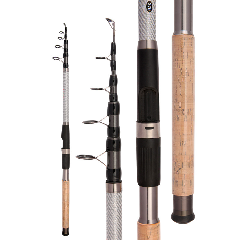 Sunflower Telescopic Sea Fishing Rod, Fiberglass Hard Power Casting Rod 2.1m~3.9m