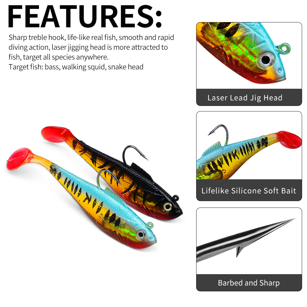 Lead Weighted T-Tail Soft Fishing Lure thumb 9