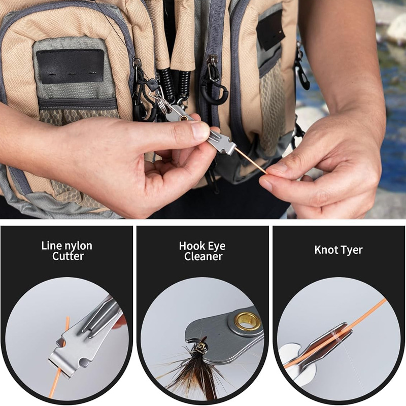 Stainless Steel Fly Fishing Line Cutter & Knot Tying Tool thumb 9