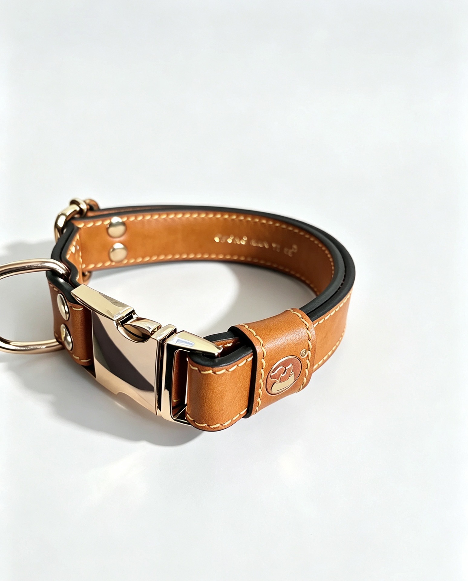 Sunflower Top Grain Cowhide Buckle Dog Collar, Wear Resistant Anti-Choking Pet Collar thumb 2