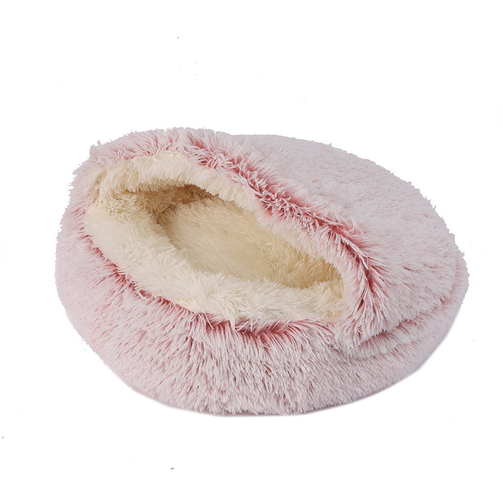 Half Enclosed Plush Shell Pet Bed