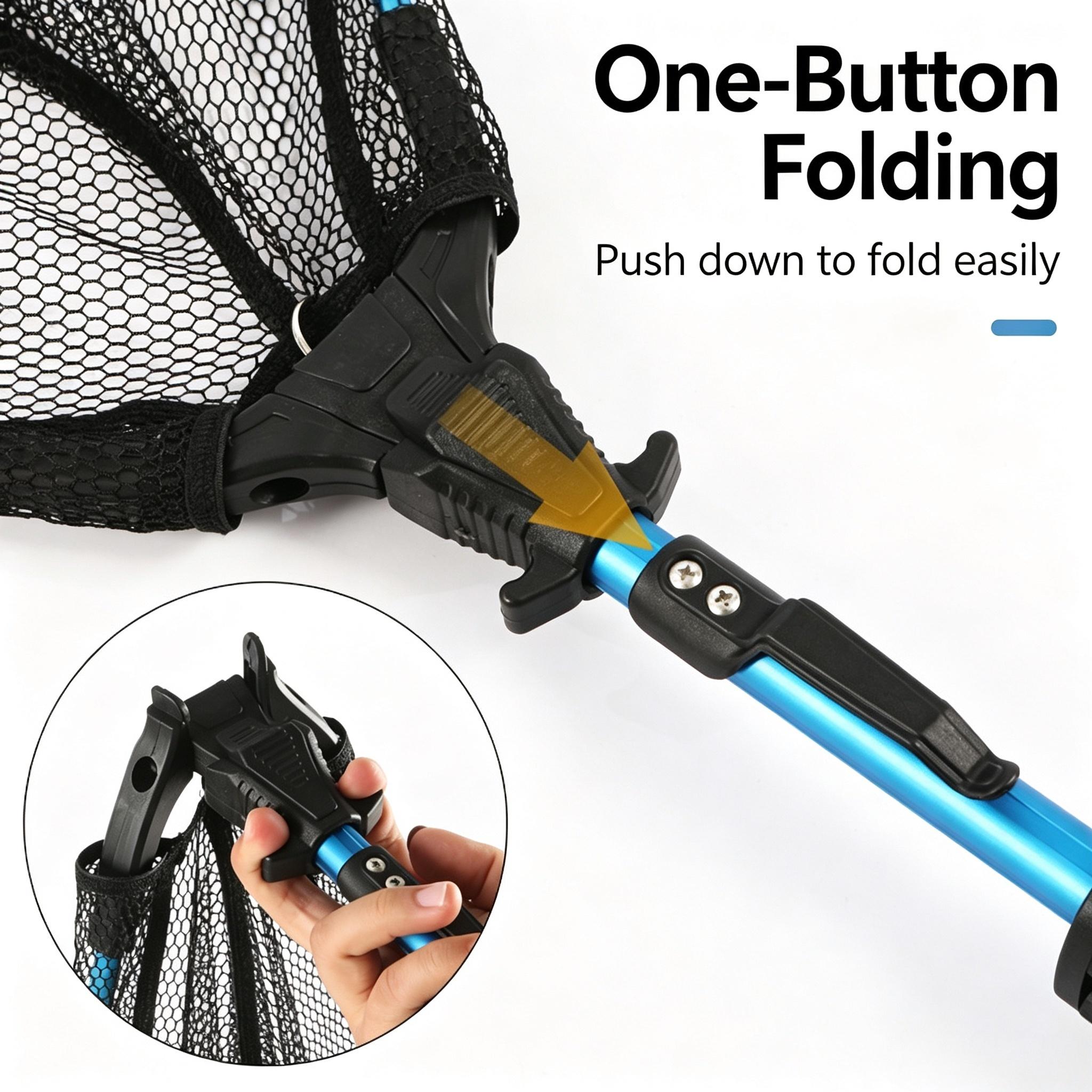 Sunflower Triangle One-Piece Foldable Telescopic Aluminum Fishing Landing Net thumb 2