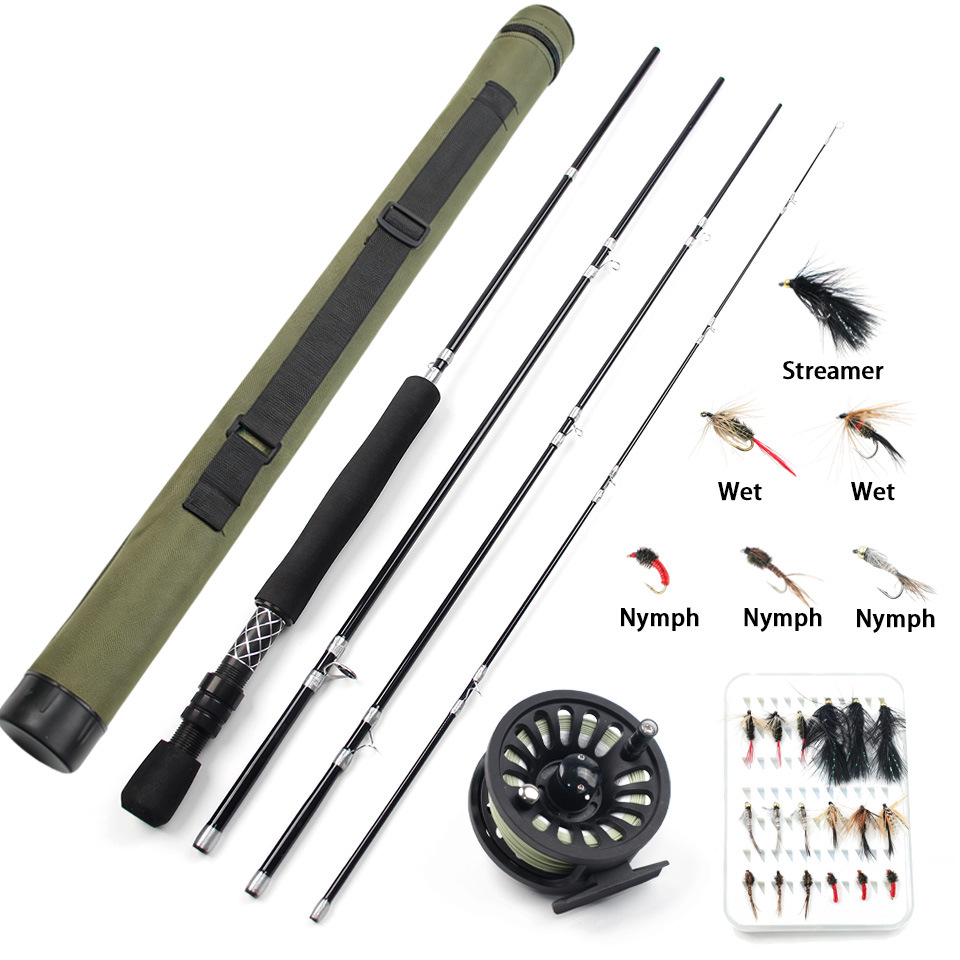 Sunflower Complete Professional Fly Fishing Combo Kit Carbon Rod Reel & Fly Flies Full Accessories thumb 10