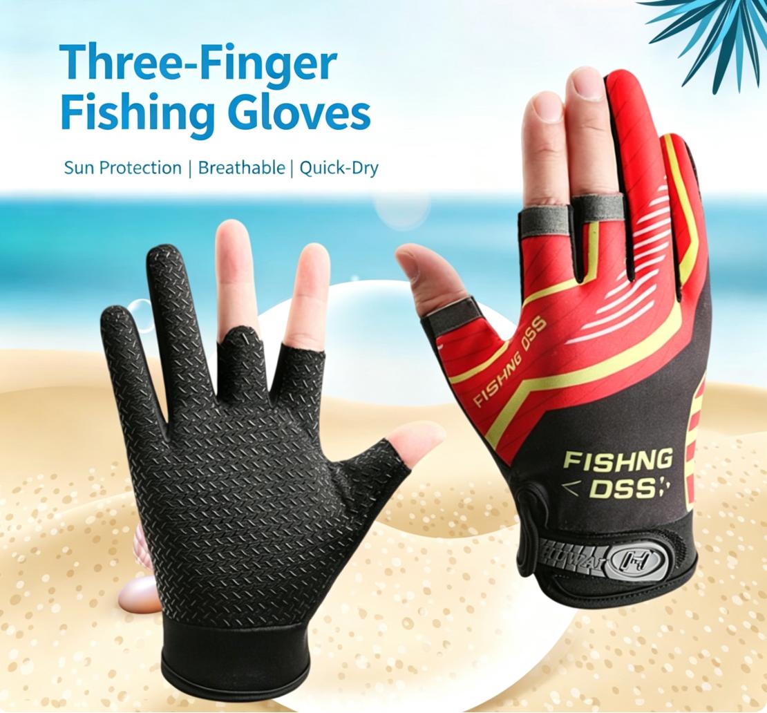 3 Finger Cut Fishing Gloves thumb 1