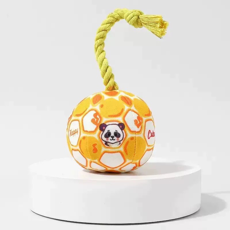 Sunflower Dog Plush Rope Squeaky Toy, Bite Resistant Molar Pet Ball thumb 1