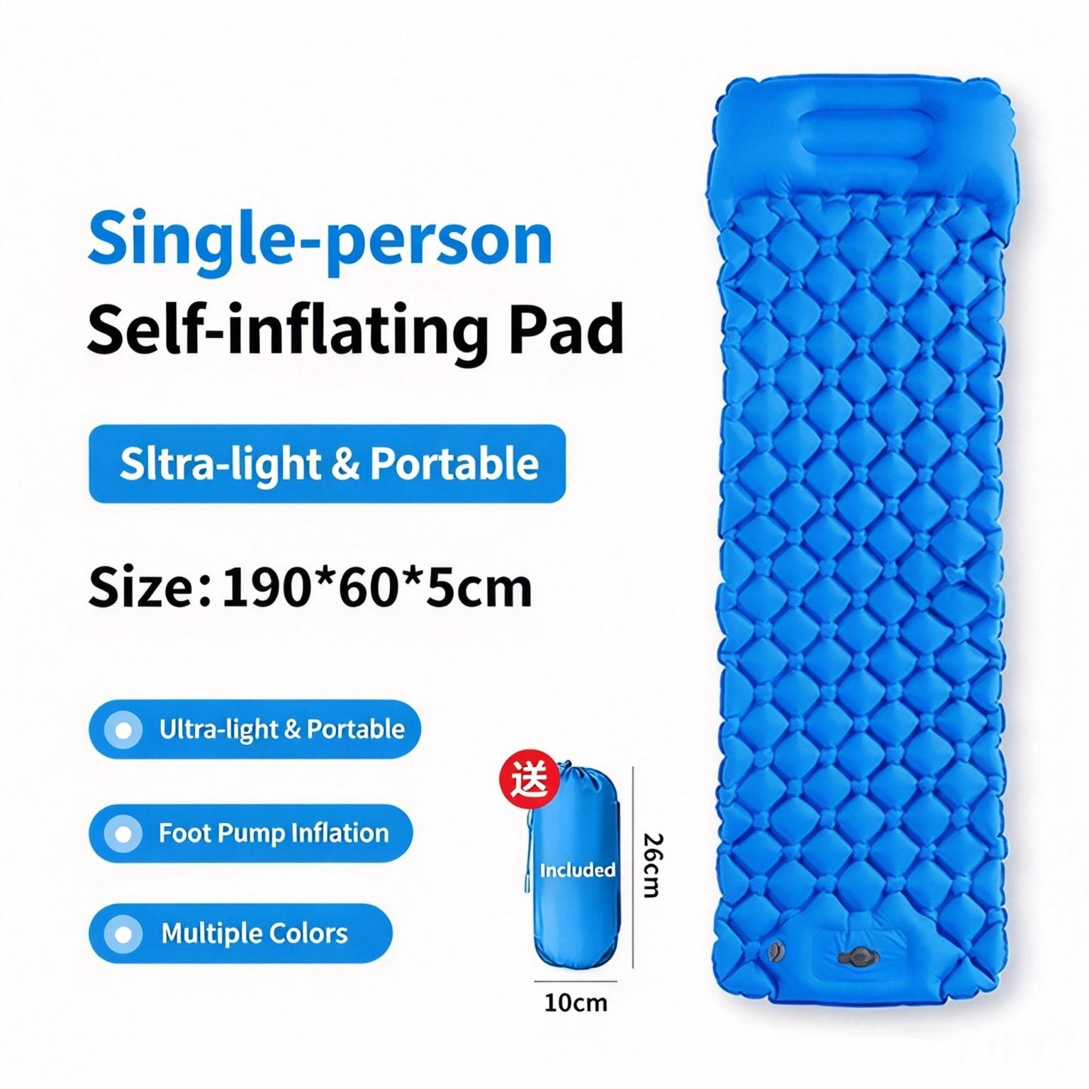 Sunflower Lightweight Foot Pump Inflatable Camping Mat Moisture Proof Splicable Air Mattress thumb 1