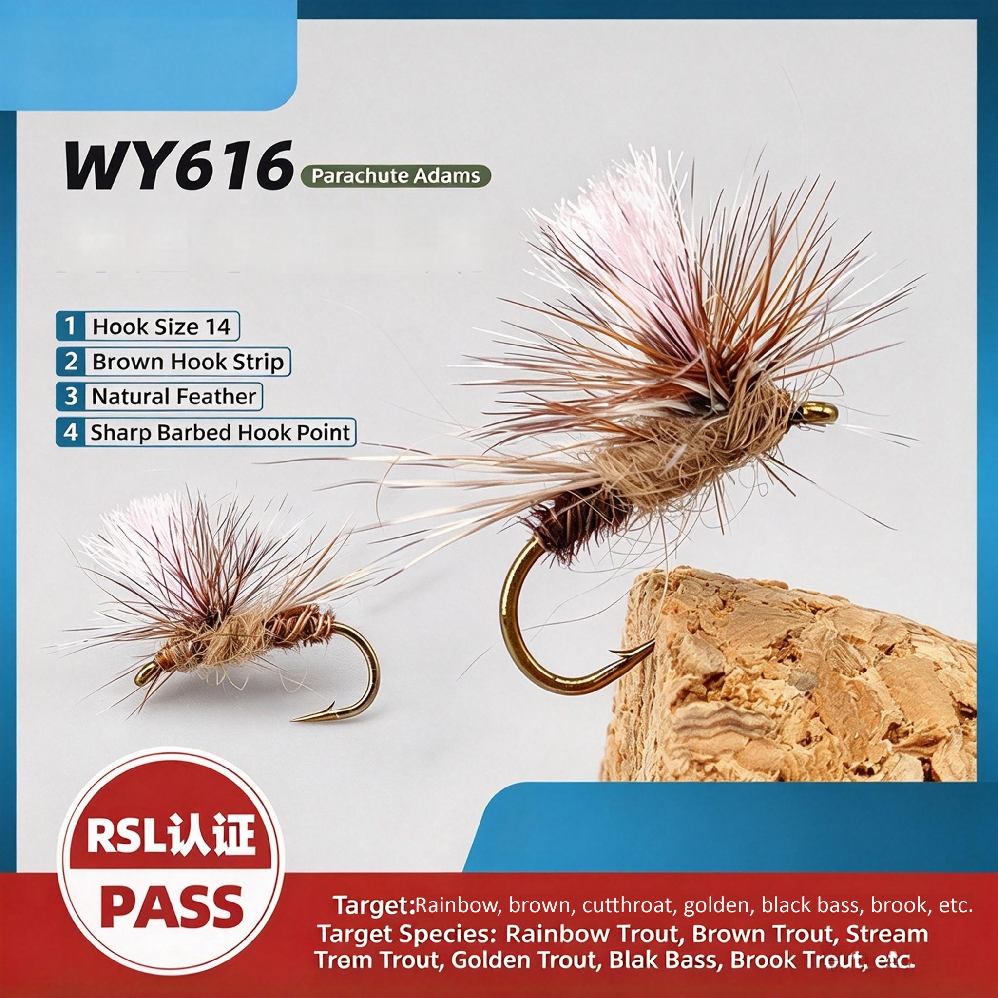 Sunflower Parachute Adams Dry Fly Fishing Flies, Artificial Parachute Adams Lure for Trout, Bass Fly Fishing thumb 11