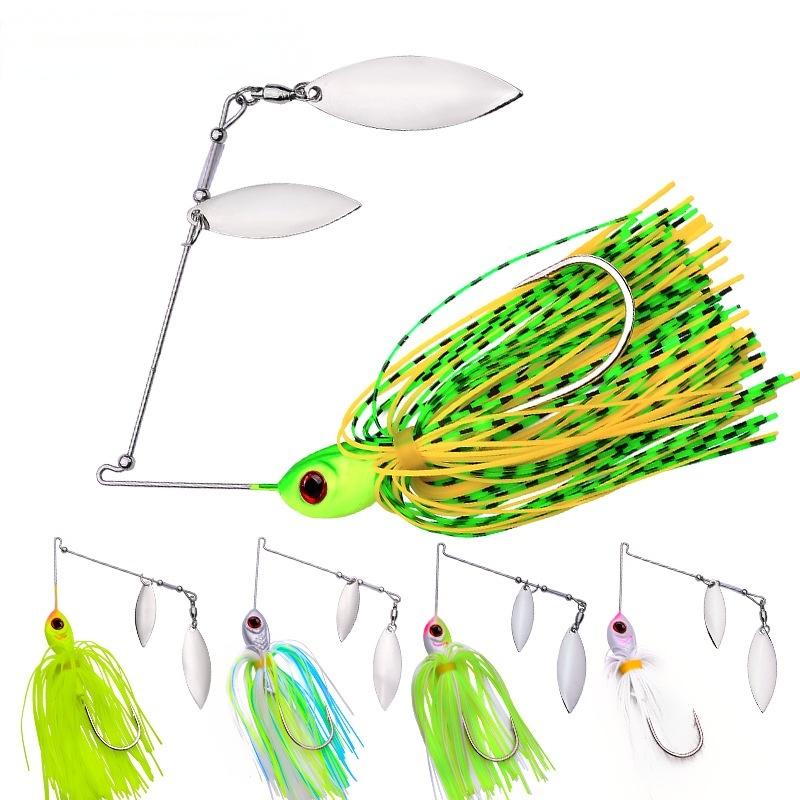 Sunflower Silicone Skirt Spinnerbait Jig Lure, 7g/10g/14g/17g Anti-Snag Lead Head Artificial Bait For Bass Freshwater Saltwater Fishing